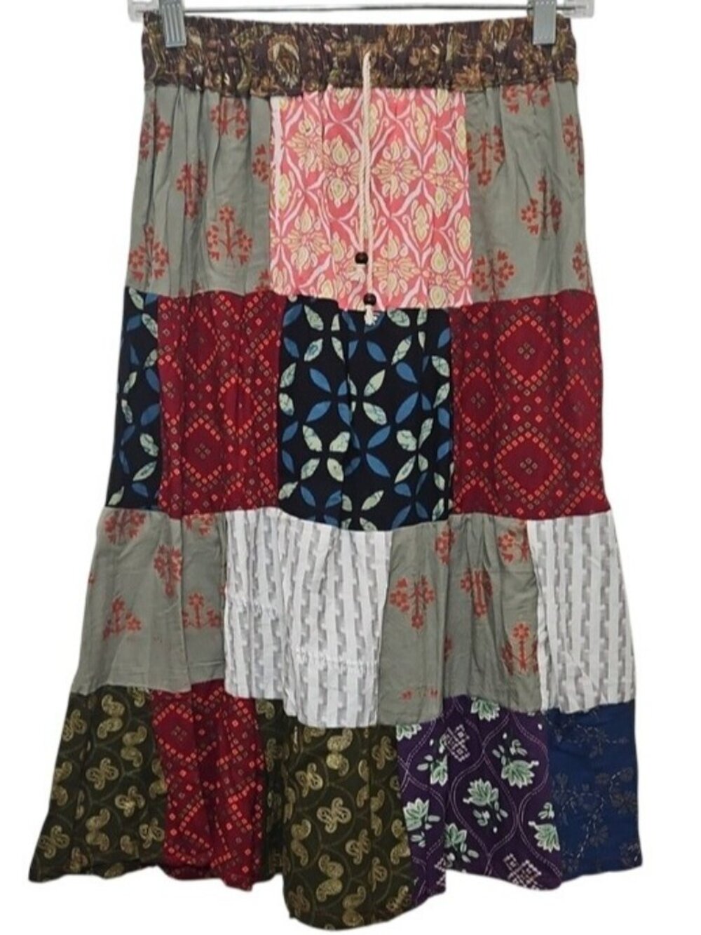 Ashley Taylor Bohemian Patchwork Skirt One Size New Multi Print Women's Colorful